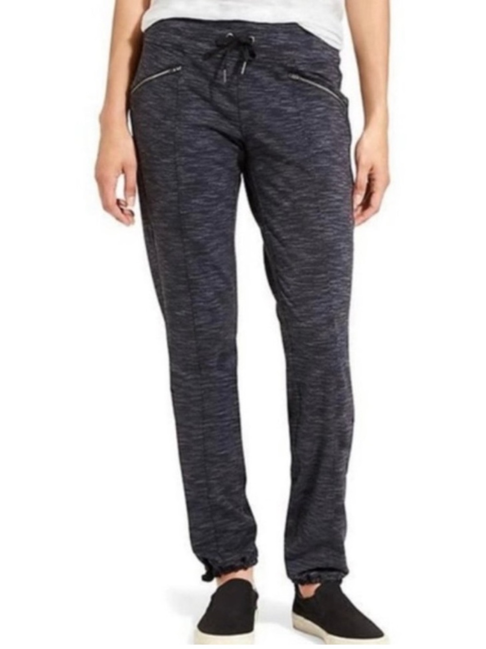 Athleta Women's Metro Slouch Pant Heathered Black Drawstring Jogger Pants!